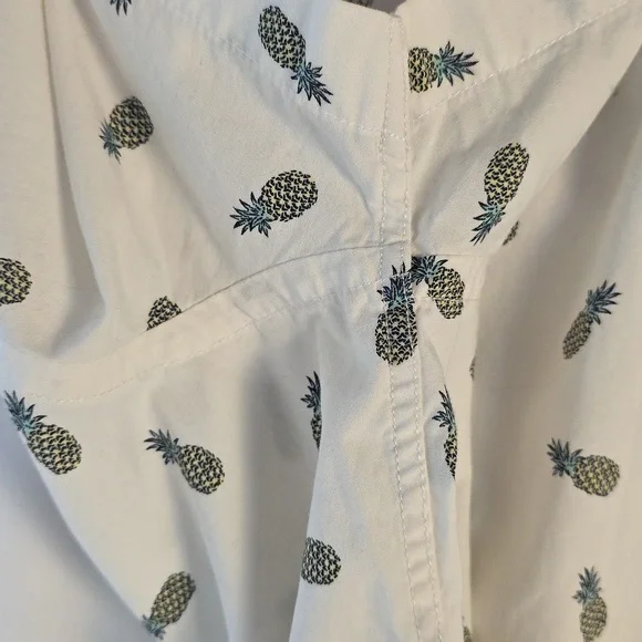 Express White Pineapple Print Men's Shirt - Picture 6 of 6